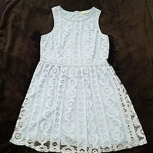Women's Large Baby Blue Lacey A-Line Dress